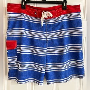 Sperry Top Sider Men’s 38 Swim‎ Trunks Board Shorts Striped Pocket Beach Surf